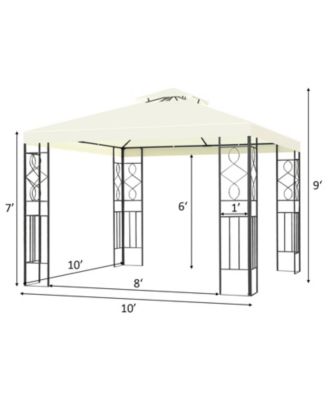 2 Tiers 10 x 10 Feet Patio Gazebo Canopy Tent