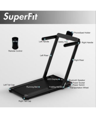 2.25HP 2-in-1 Folding Treadmill with APP and Remote Control Speaker