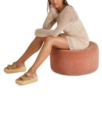 Women's Falyn Platform Double Buckle Raffia Woven Footbed Sandals