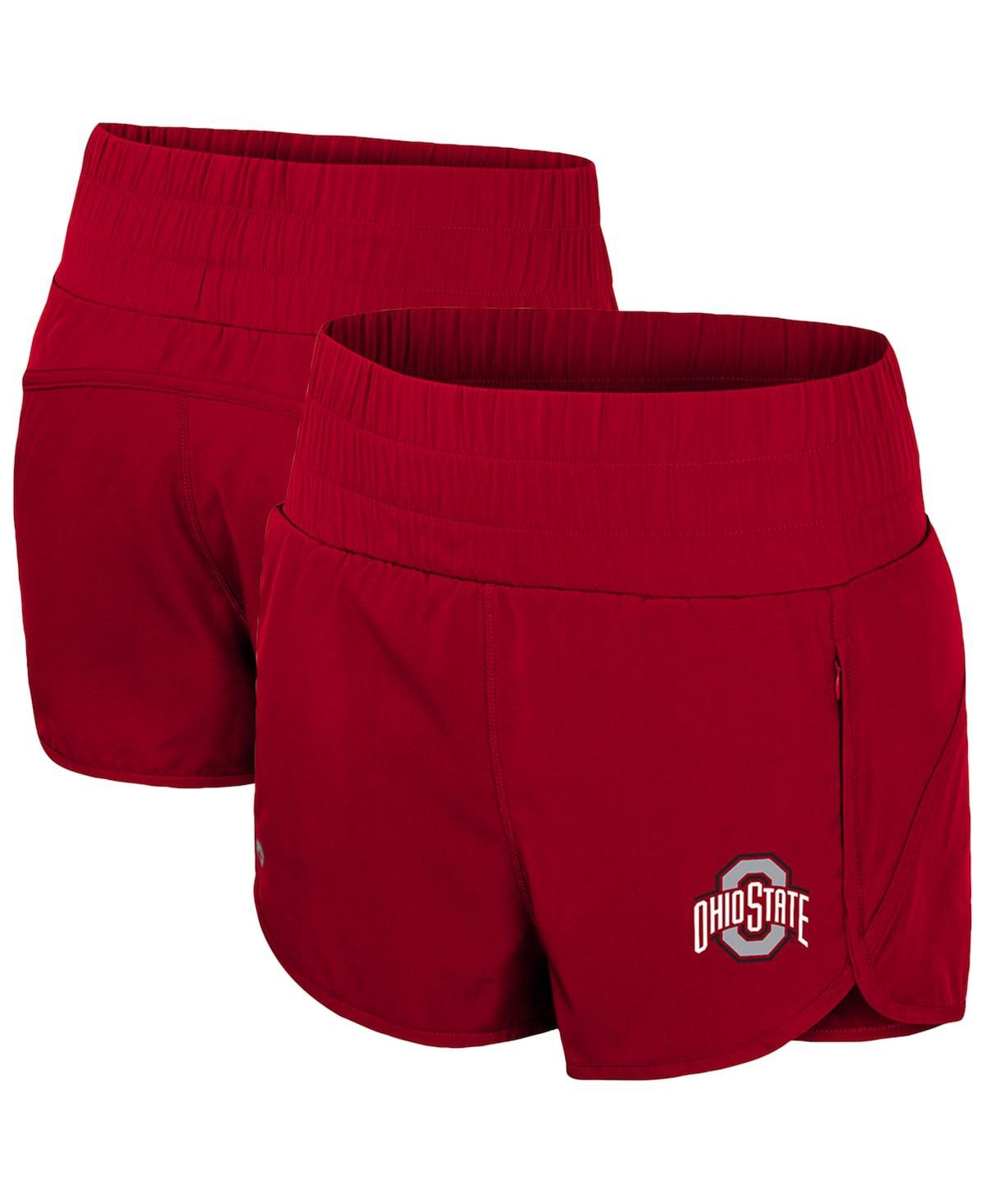Colosseum Scarlet Ohio State Buckeyes Stop By Smocked High Waist Shorts