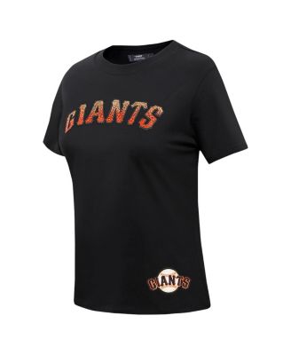 Women's Black San Francisco Giants Rhinestone Slim Fit T-Shirt
