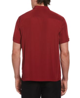 Men's Pick Stitch Panel Short Sleeve Button-Down Shirt