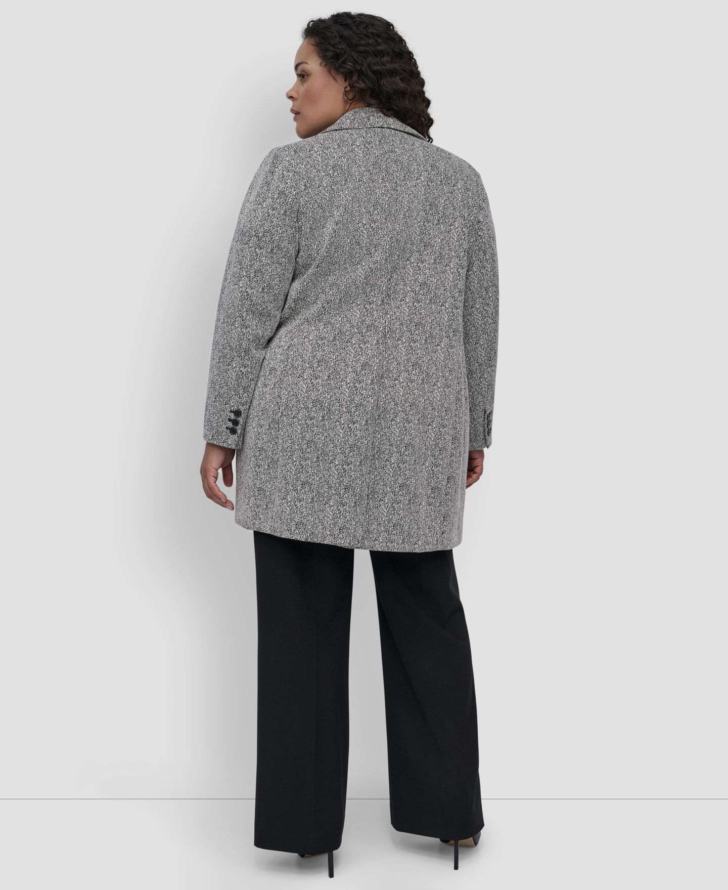 Женская куртка DKNY Plus Size Double D Topper, цвет: Чёрный / Белый — фото 5