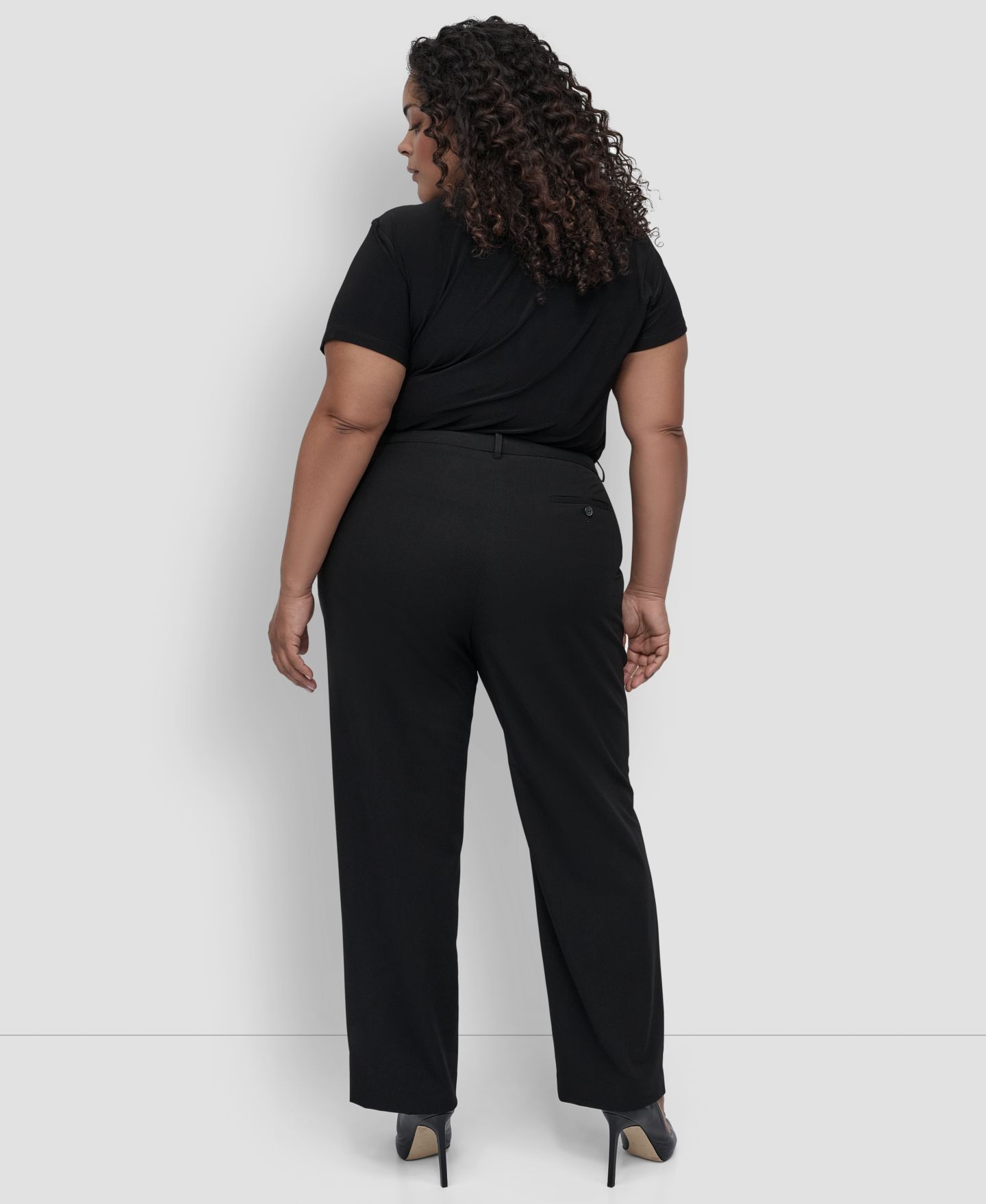Женские брюки DKNY Plus Size Modern-Fit, цвет: Чёрный — фото 2