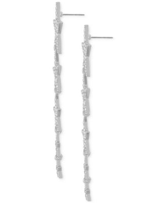 Silver-Tone Pav&eacute; Star Statement Earrings