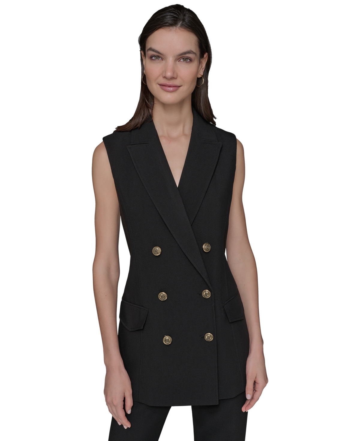 Karl Lagerfeld Women's Double-breasted Vest In Black