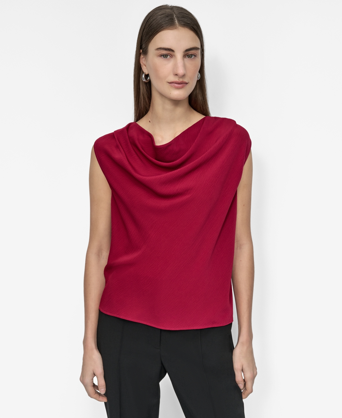 Women's Sleeveless Cowlneck Top - Beet