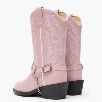 Kids Lil' Pink Rhinestone Western Boot