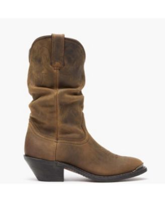 Women's Distressed Tan Slouch Western Boot
