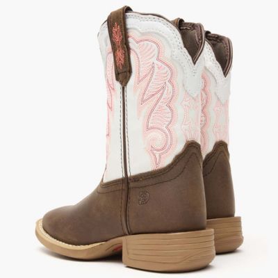 Kids Lil' Rebel Pro Trail Brown and White Western Boot