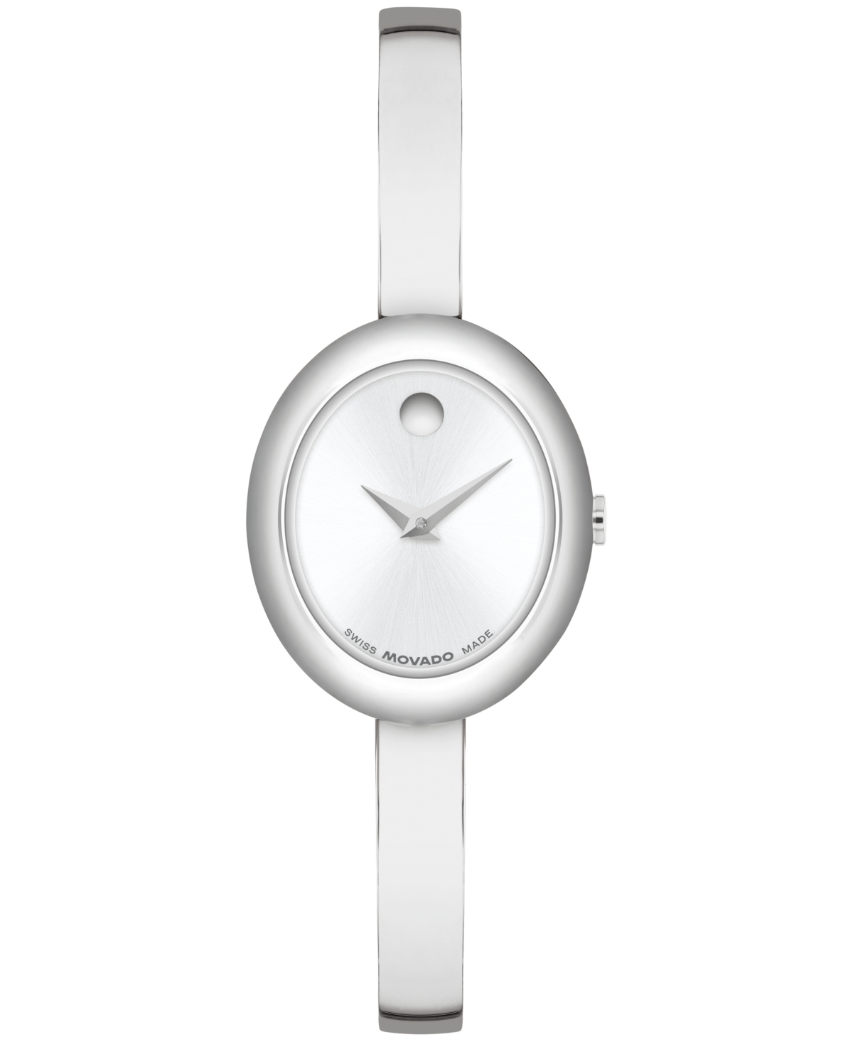 Movado Women's Museum Oval Bangle Swiss Quartz Stainless-steel Watch, 22 X 26mm
