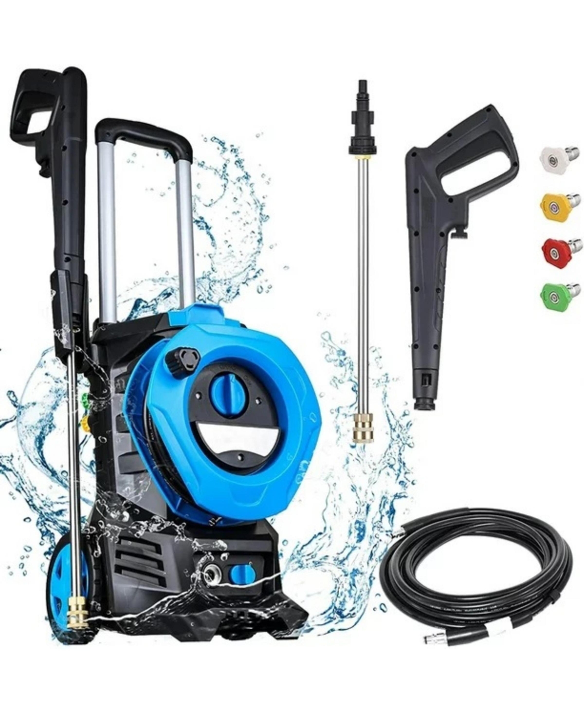 3300 Psi 2.0 Gpm Electric High Pressure Washer 25ft Hose with 4 Quick Connect Nozzles and Foam Connon - Blue