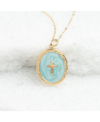 Shine Bright Cross Pendant in Mint