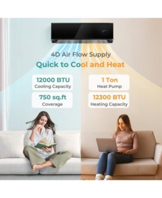 12000 BTU 22 SEER2 208-230V Wifi Enabled Mini Split Air Conditioner and Heater White