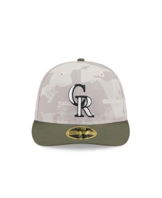 Men's Light Beige/Olive Colorado Rockies 2025 Armed Forces Day Low Profile 59FIFTY Fitted Hat