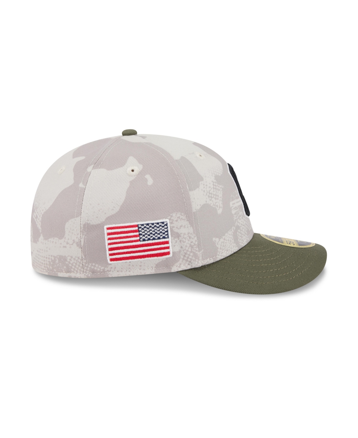 Shop New Era Men's Light Beige/olive Cleveland Guardians 2025 Armed Forces Day Low Profile 59fifty Fitted Hat