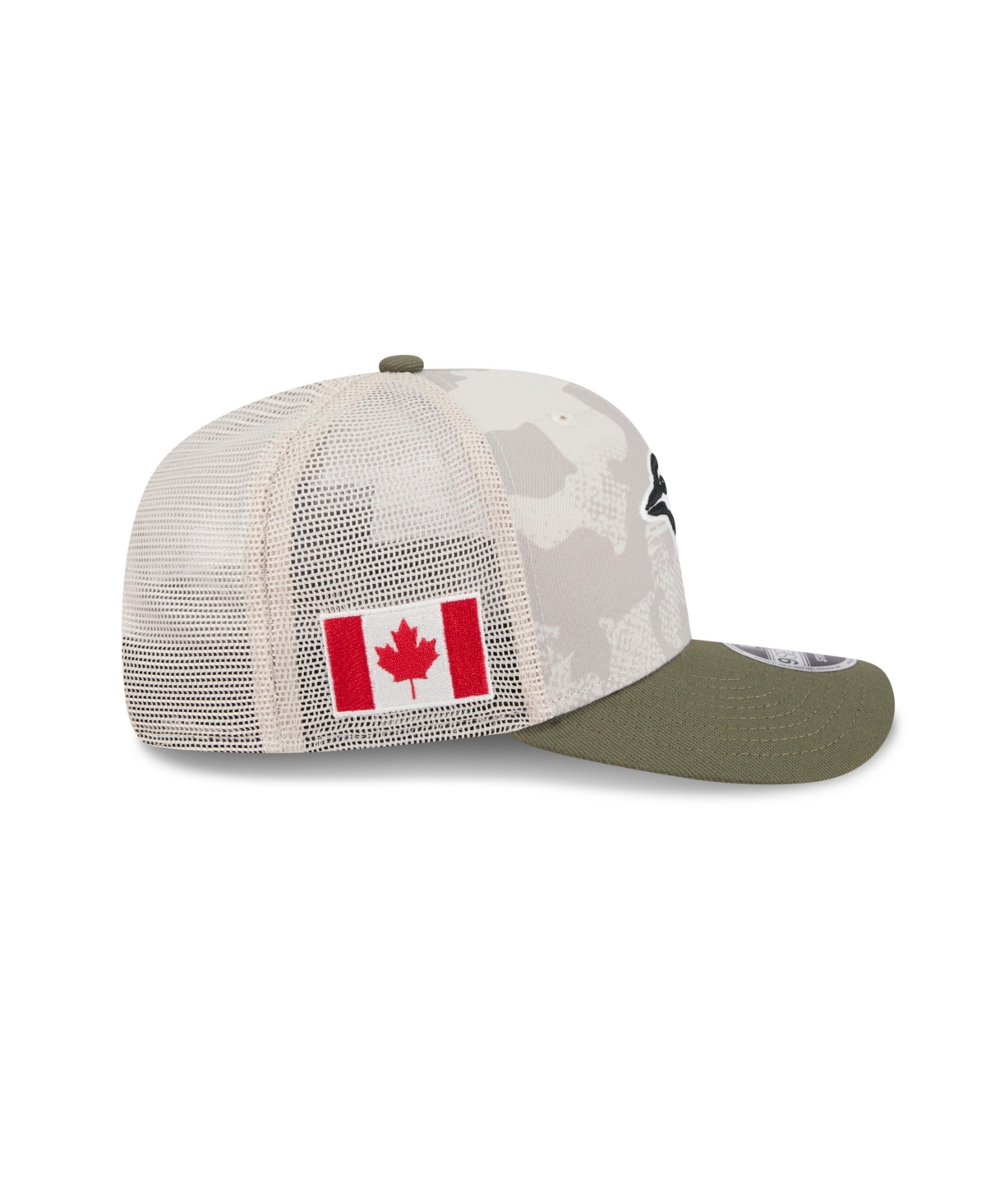 NEW ERA MEN'S LIGHT BEIGE/OLIVE TORONTO BLUE JAYS 2025 ARMED FORCES DAY 9SEVENTY ADJUSTABLE HAT 