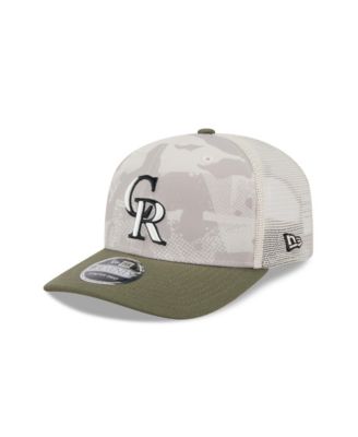 Men's Light Beige/Olive Colorado Rockies 2025 Armed Forces Day 9SEVENTY Adjustable Hat