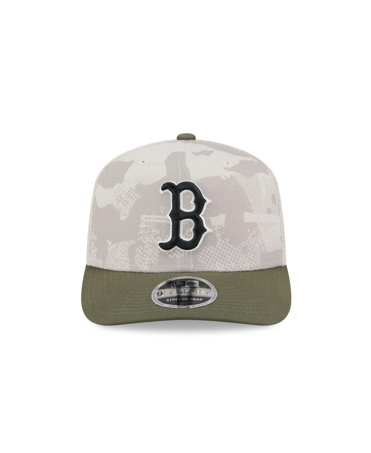 NEW ERA MEN'S LIGHT BEIGE/OLIVE BOSTON RED SOX 2025 ARMED FORCES DAY 9SEVENTY ADJUSTABLE HAT 