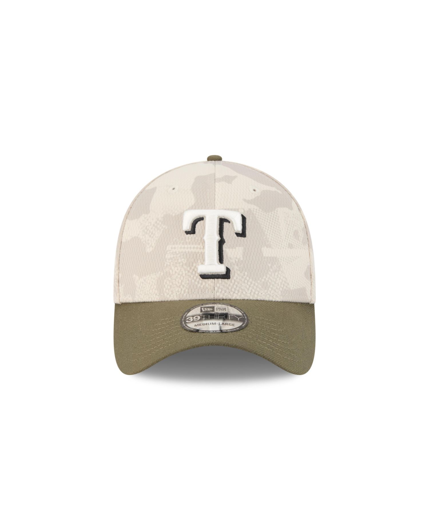 Men's Light Beige/Olive Texas Rangers 2025 Armed Forces Day 39THIRTY Flex Hat