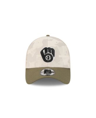 Men's Light Beige/Olive Milwaukee Brewers 2025 Armed Forces Day 39THIRTY Flex Hat
