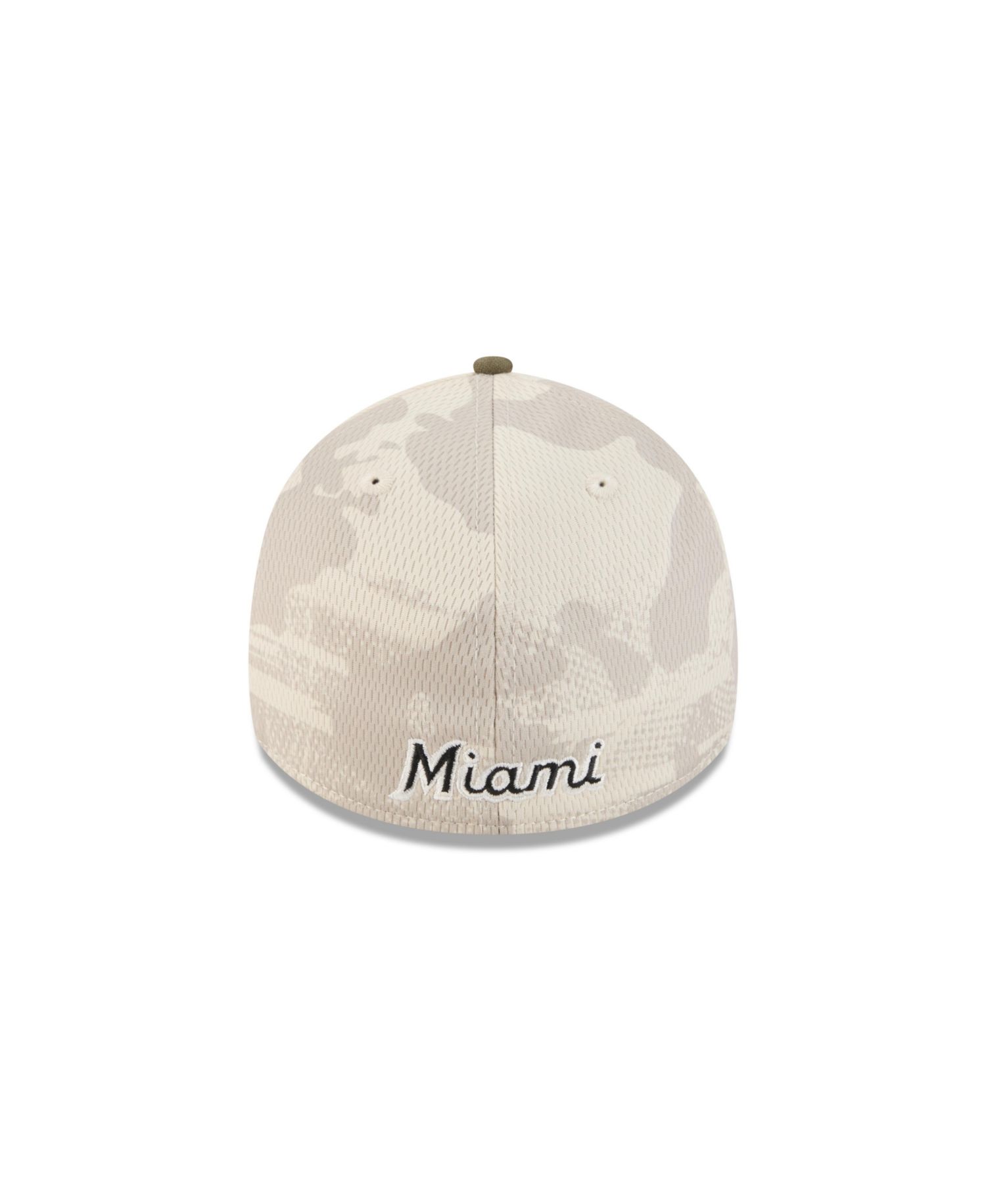Men's Light Beige/Olive Miami Marlins 2025 Armed Forces Day 39THIRTY Flex Hat