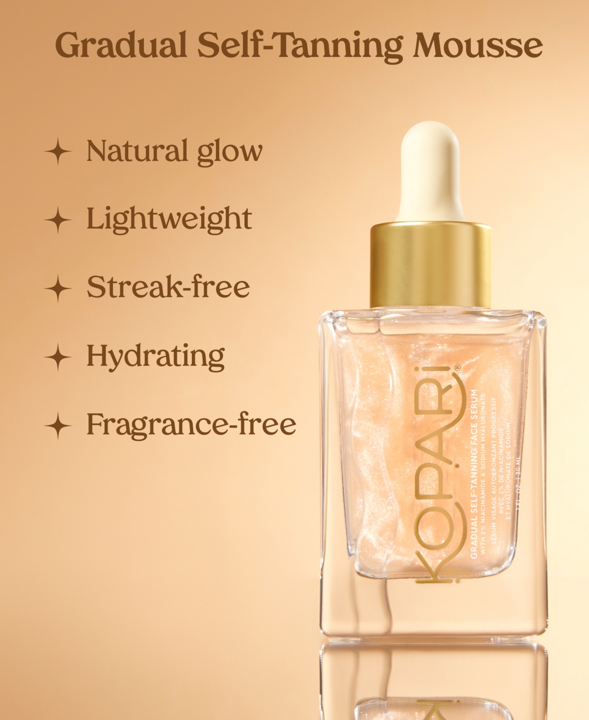 Kopari Beauty Gradual Self-tanning Face Serum, 1 Oz.