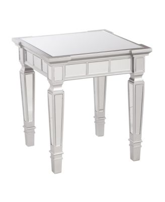 Glass Square End Table for Living Room or Bedroom Accent