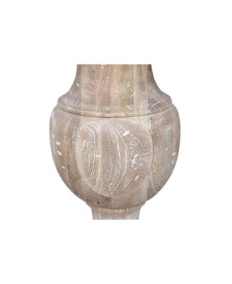 Round Marble Top End Table with Solid Wood Legs – Modern Accent Piece