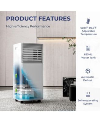 8000 BTU Portable Air Conditioner, 3-in-1 AC Unit with Dehumidifier, Fan, and 24H Timer, Cools Rooms up to 230 Sq.Ft, Sleep Mode, Adjustable Exhaust