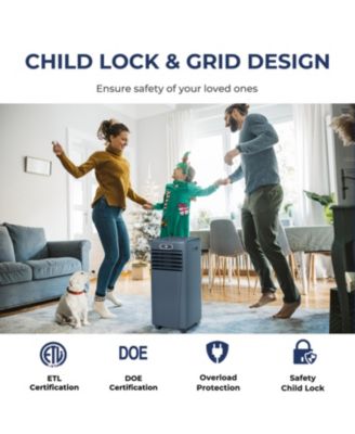 10,000 BTU 4-in-1 Portable Air Conditioner with Fan, Dehumidifier & Sleep Mode for Rooms up to 350 Sq Ft