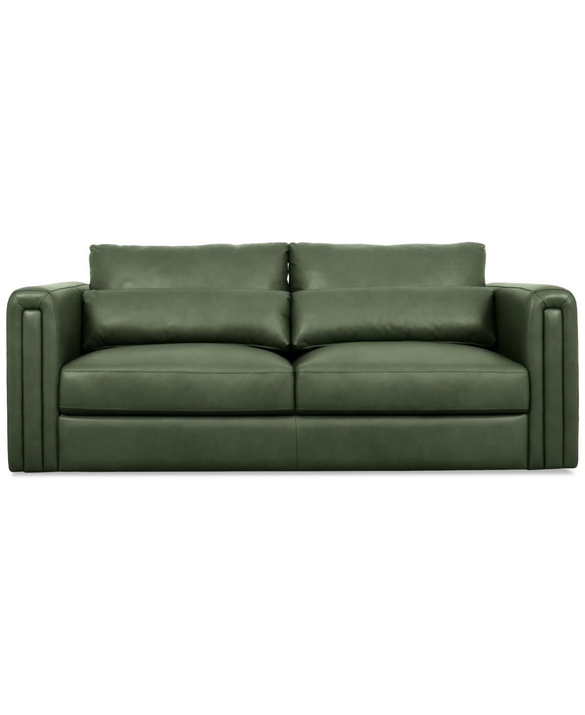 Macy's Touville Leather Sofa, Exclusively At  In Green