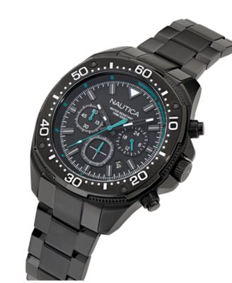 Men's Chronograph Black Stainless-Steel Watch, 46mm