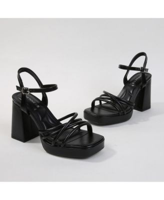 Cinthia Tubular Strap Platform Block Heel Sandals