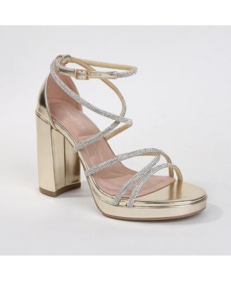 Gretta Rhinestone Strappy Platform Heels