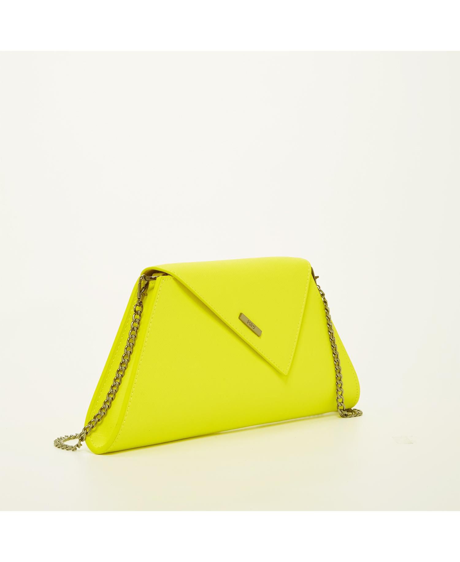 Yellow Purse Saffiano Leather Clutch Bag Unique Evening Purse Women's Handbag