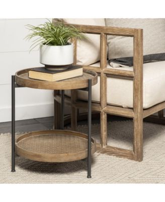 Handcrafted Solid Wood Round End Table – Rustic Charm & Durability