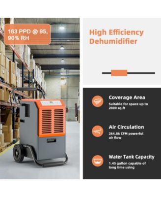 Portable Commercial Dehumidifier with Water Tank and Drainage Pipe