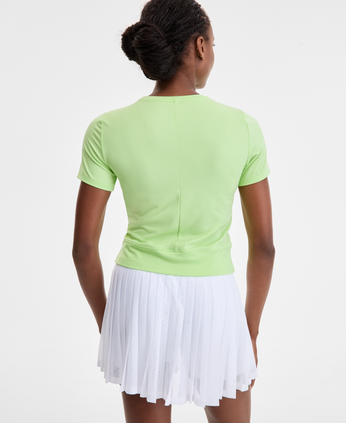 Id Ideology Women's Overlap Cropped Crewneck T-shirt, Exclusively At Macy's