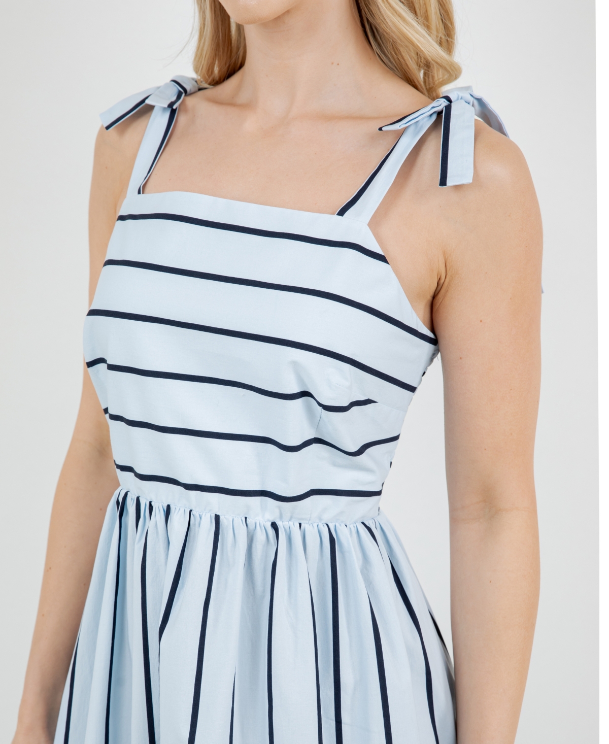 Fever Women's Sleeveless Bow Tie Straps Midi Dress