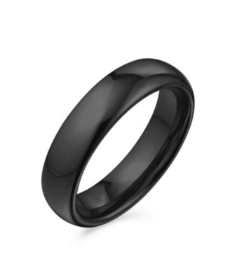 Plain Dome 5MM Wedding Band Ring Black Silver Rose Gold Titanium Comfort Fit