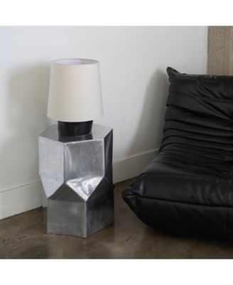 Dan LED Classic Table Lamp with Cream Tapered Drum Shade and Heavy Ceramic Base, Bulb Included (14")