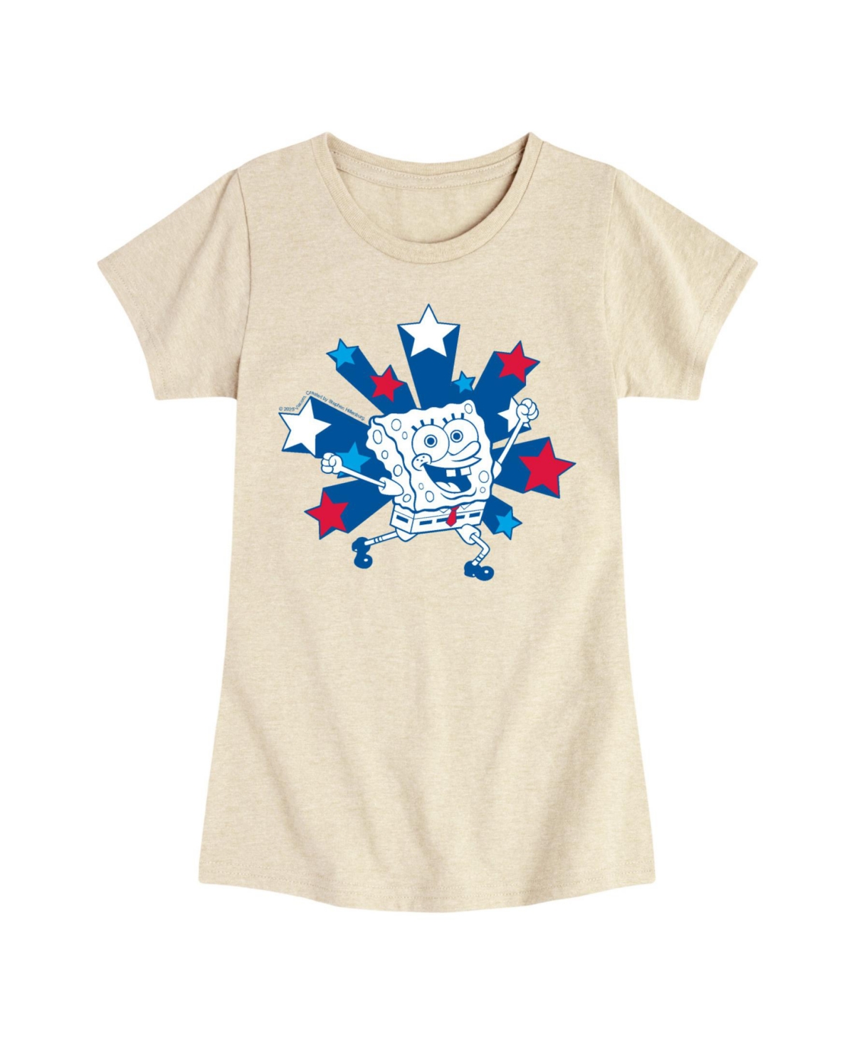 Shop Hybrid Apparel Big Girls Sponge Bob Square Pants Americana Stars Graphic T-shirt
