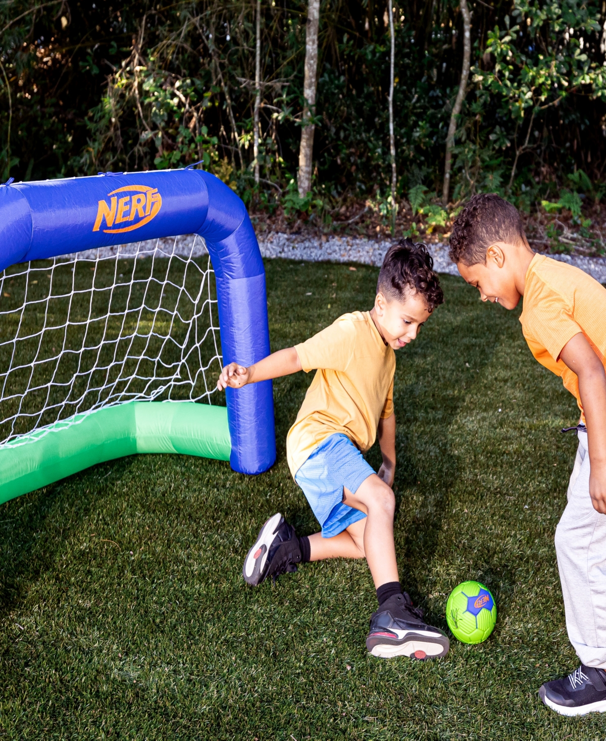 Franklin Sports Nerf Air Goal Kids Inflatable Soccer Goal Set