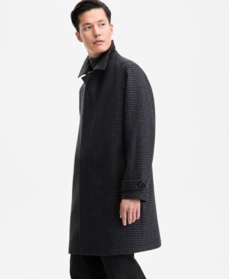 Men's Regular-Fit Houndstooth Overcoat