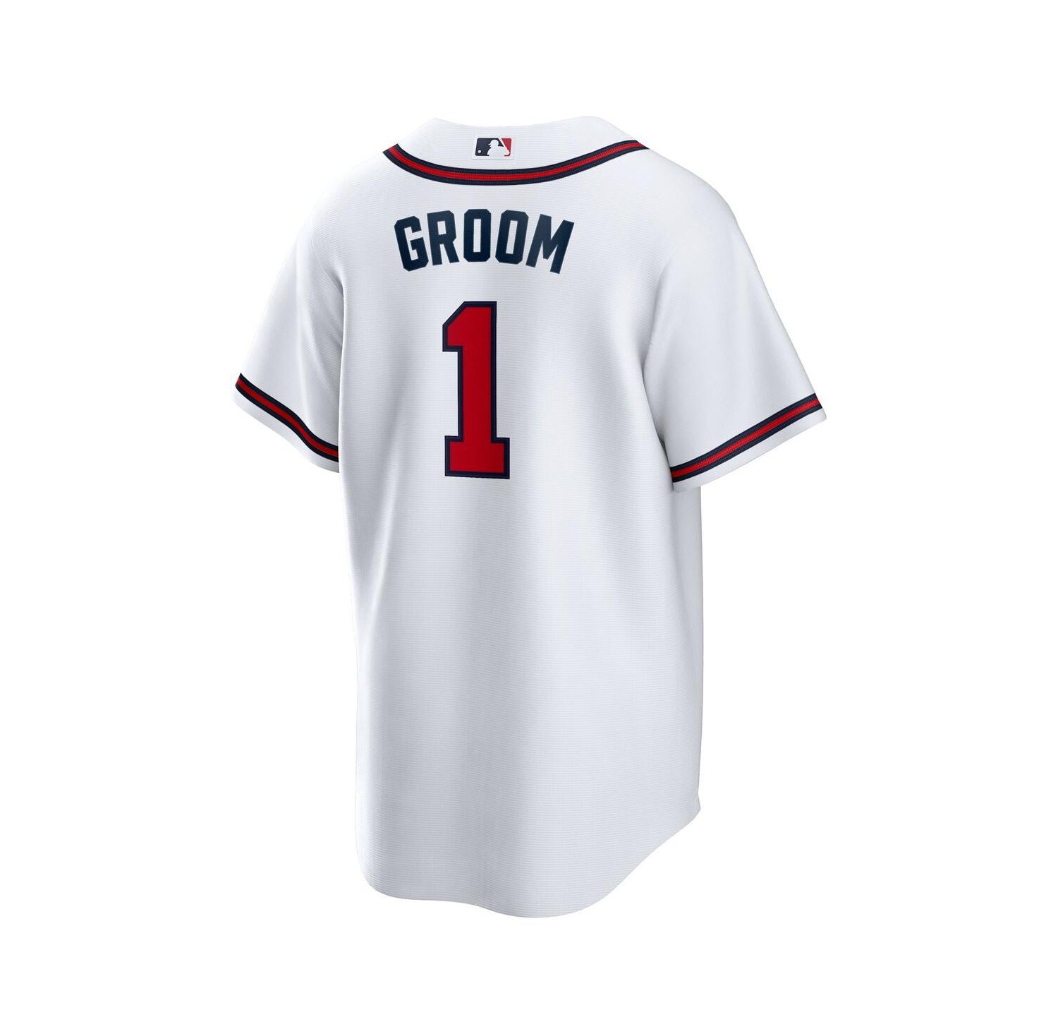 Men's White Atlanta Braves 1 Groom Home Replica Jersey