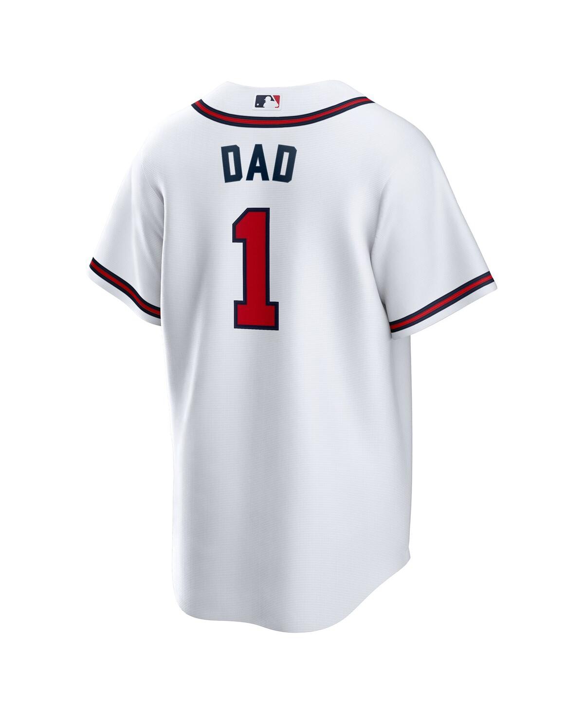 Nike Men's White Atlanta Braves 1 Dad Home Replica Jersey