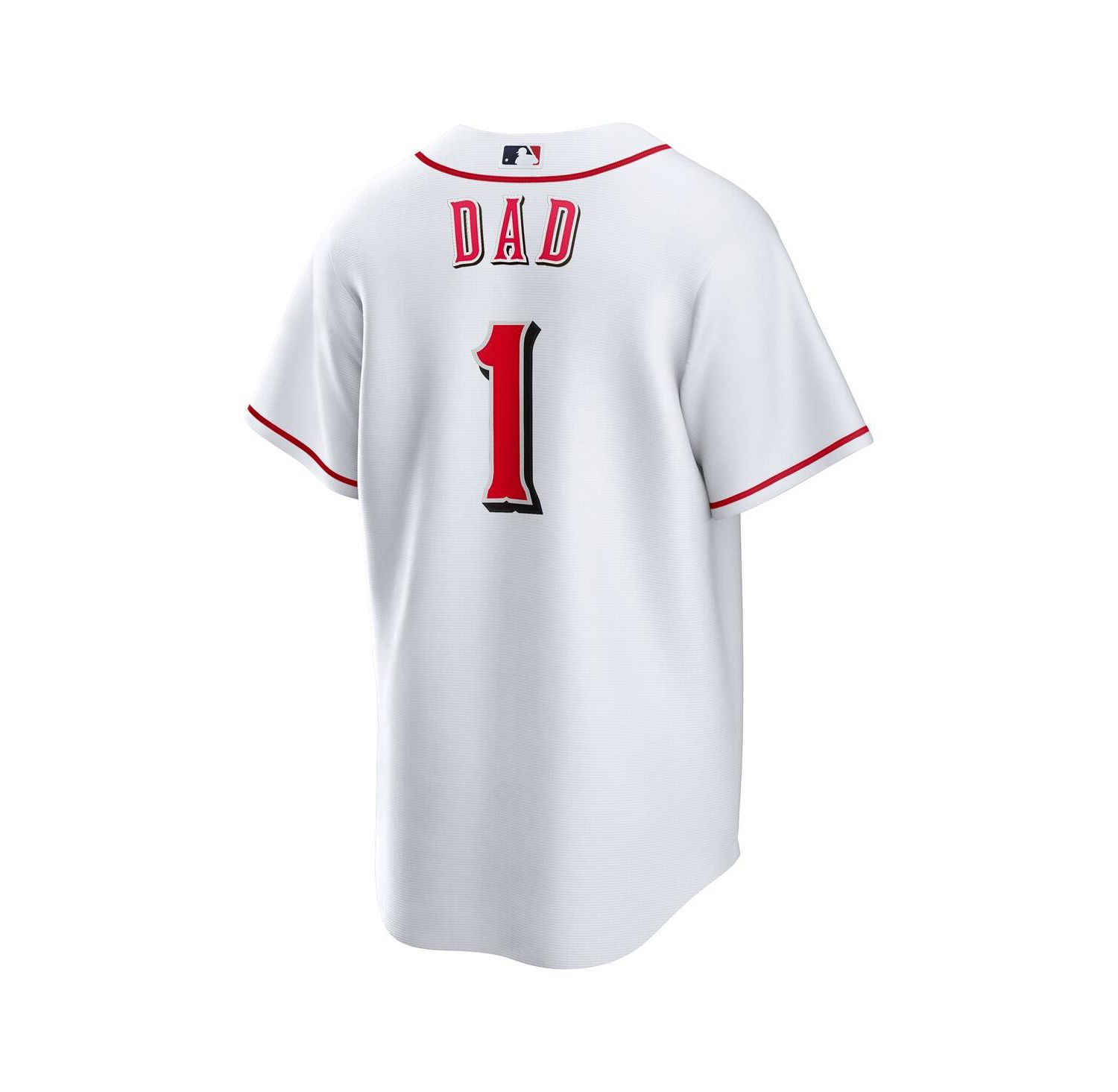 Men's White Cincinnati Reds 1 Dad Home Replica Jersey