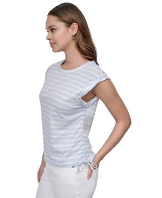 Women's Side-Tie Ruched Sleeveless T-Shirt