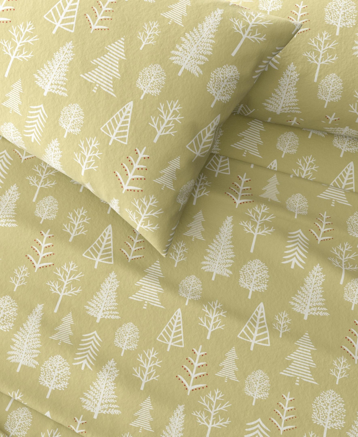 Linery & Co. Ultra-Soft Turkish Cotton Flannel Lodge Print Sheet Set - Winter forest